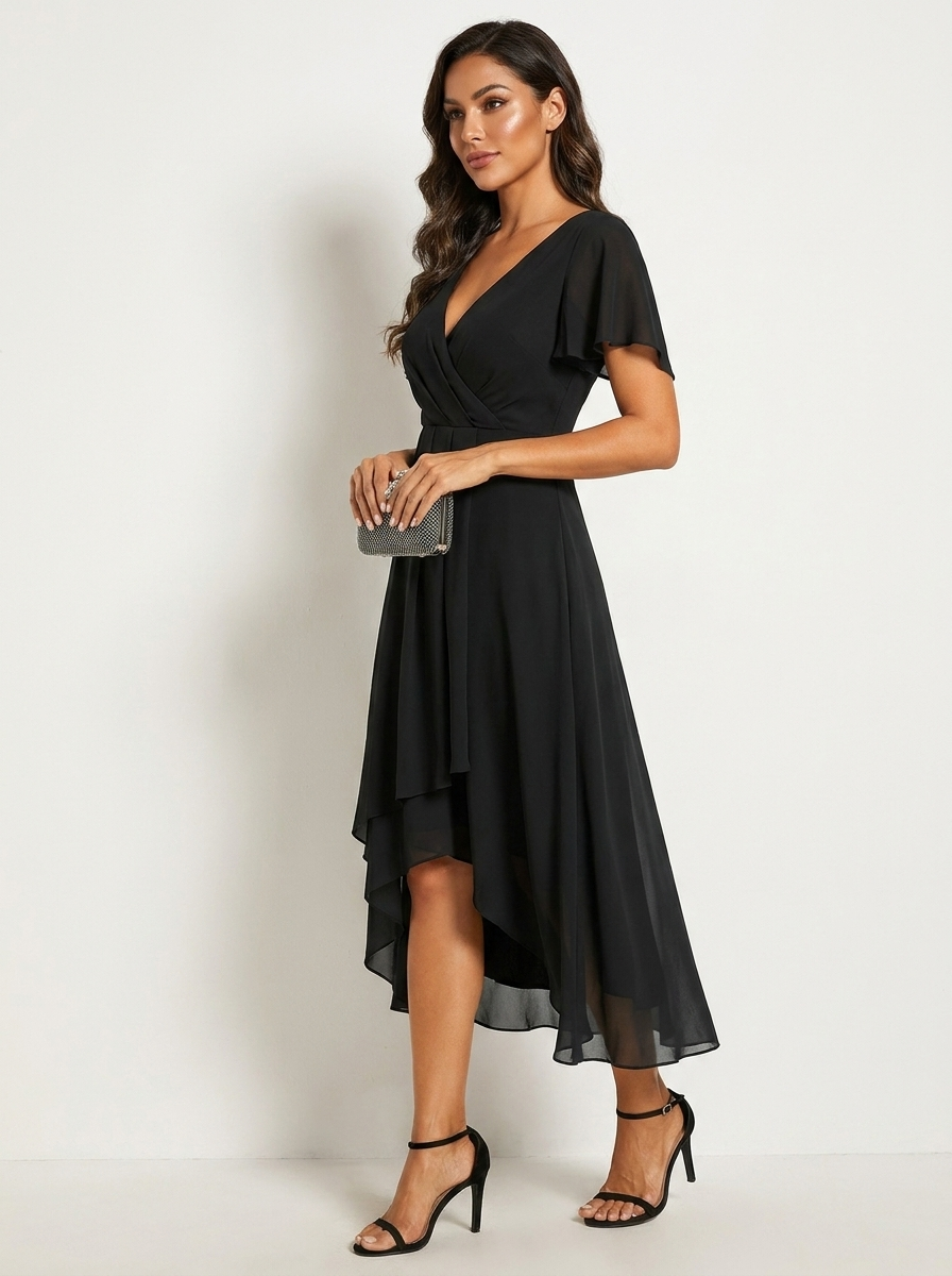 Midi jurk met luxe kant en elegante pasvorm voor dames