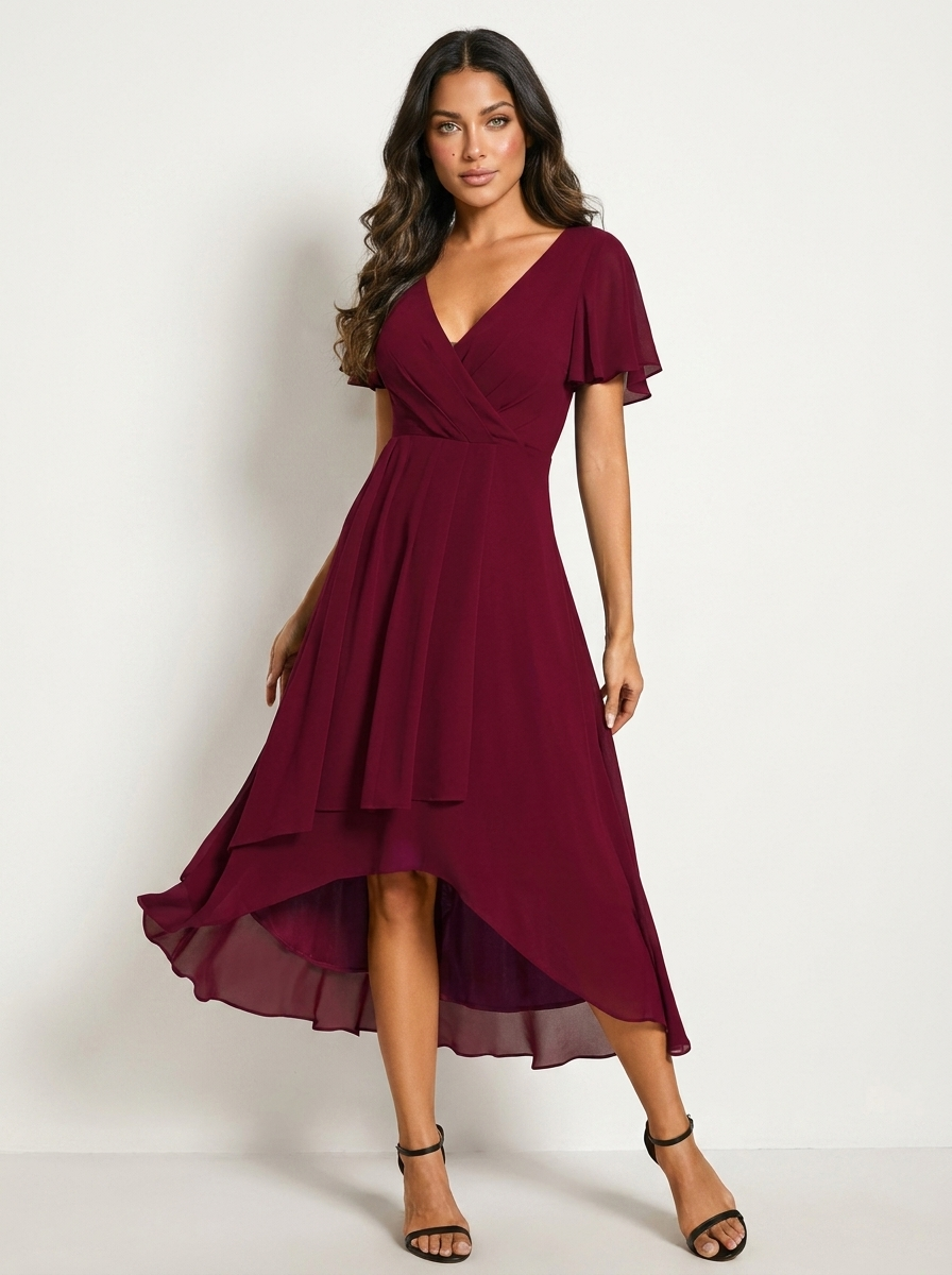 Midi jurk met luxe kant en elegante pasvorm voor dames