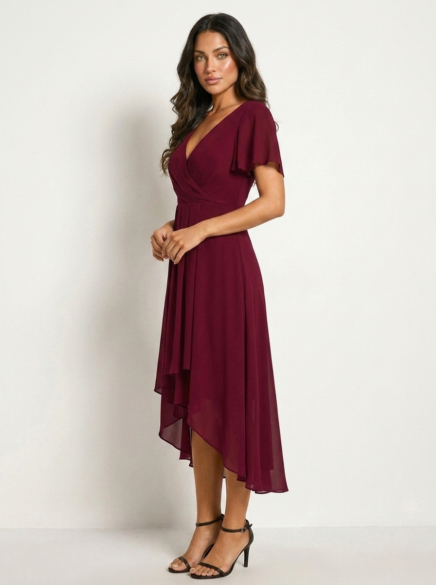 Midi jurk met luxe kant en elegante pasvorm voor dames