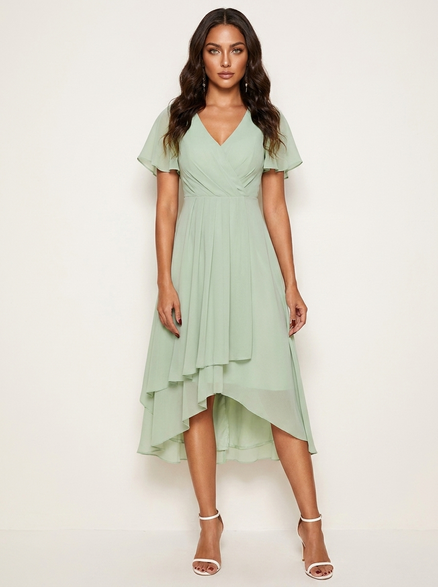 Midi jurk met luxe kant en elegante pasvorm voor dames