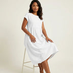 Midi jurk met soepele val en luchtige pasvorm
