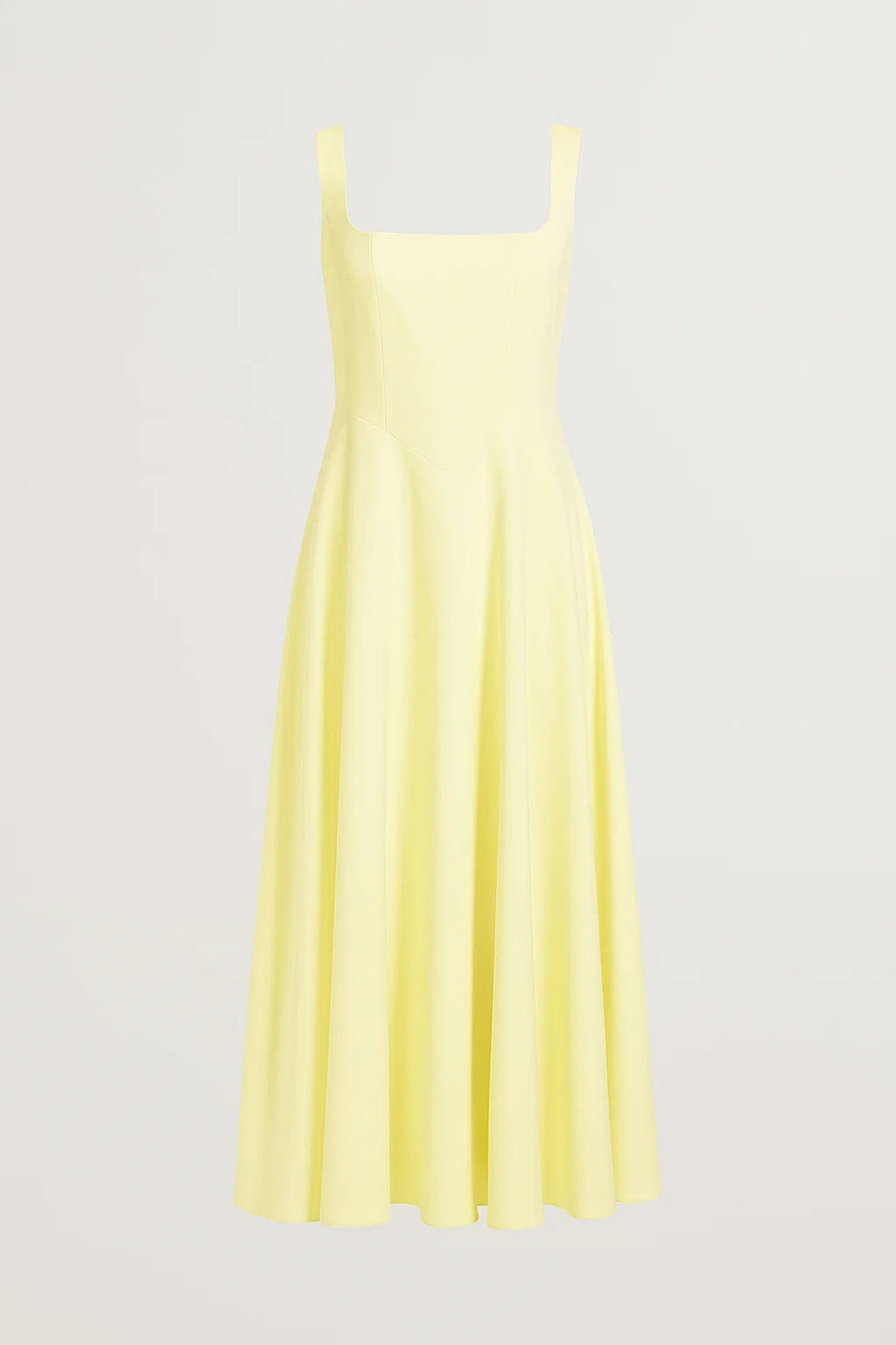 Elegante midi jurk met vierkante halslijn