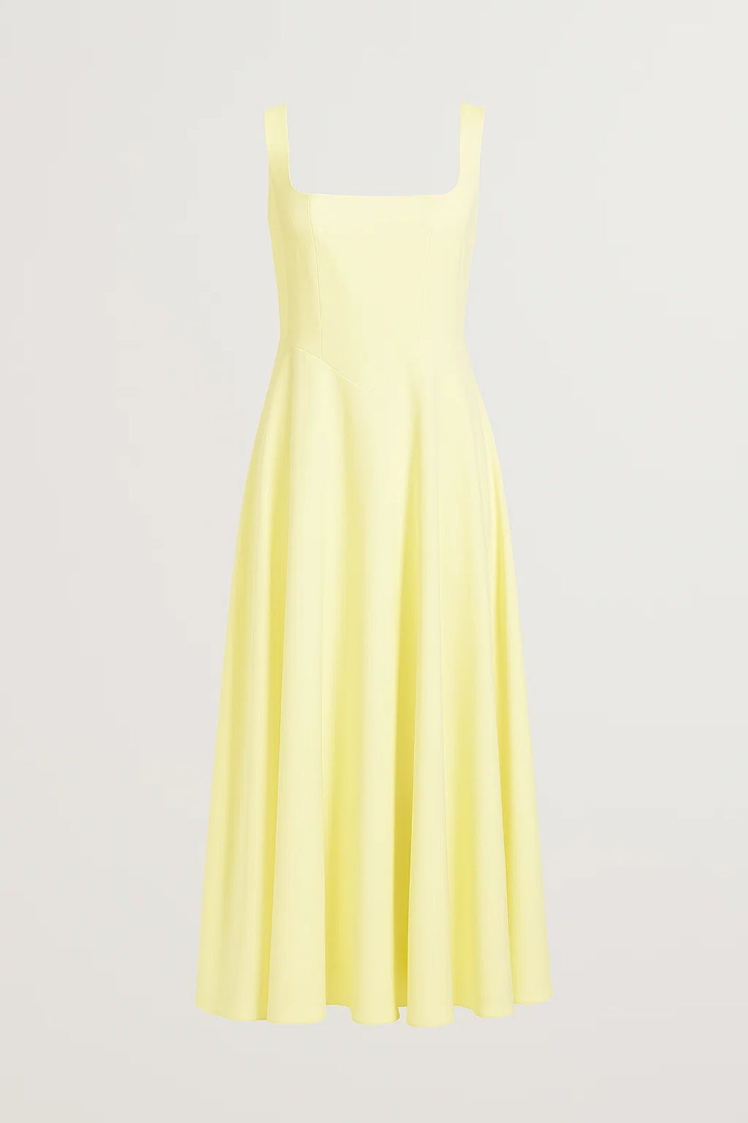 Elegante midi jurk met vierkante halslijn