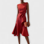 Aansluitende midi jurk met tailleaccent voor dames