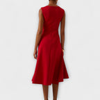 Aansluitende midi jurk met tailleaccent voor dames