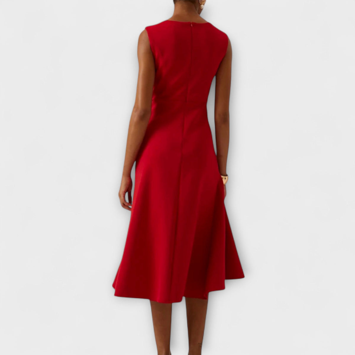 Aansluitende midi jurk met tailleaccent voor dames
