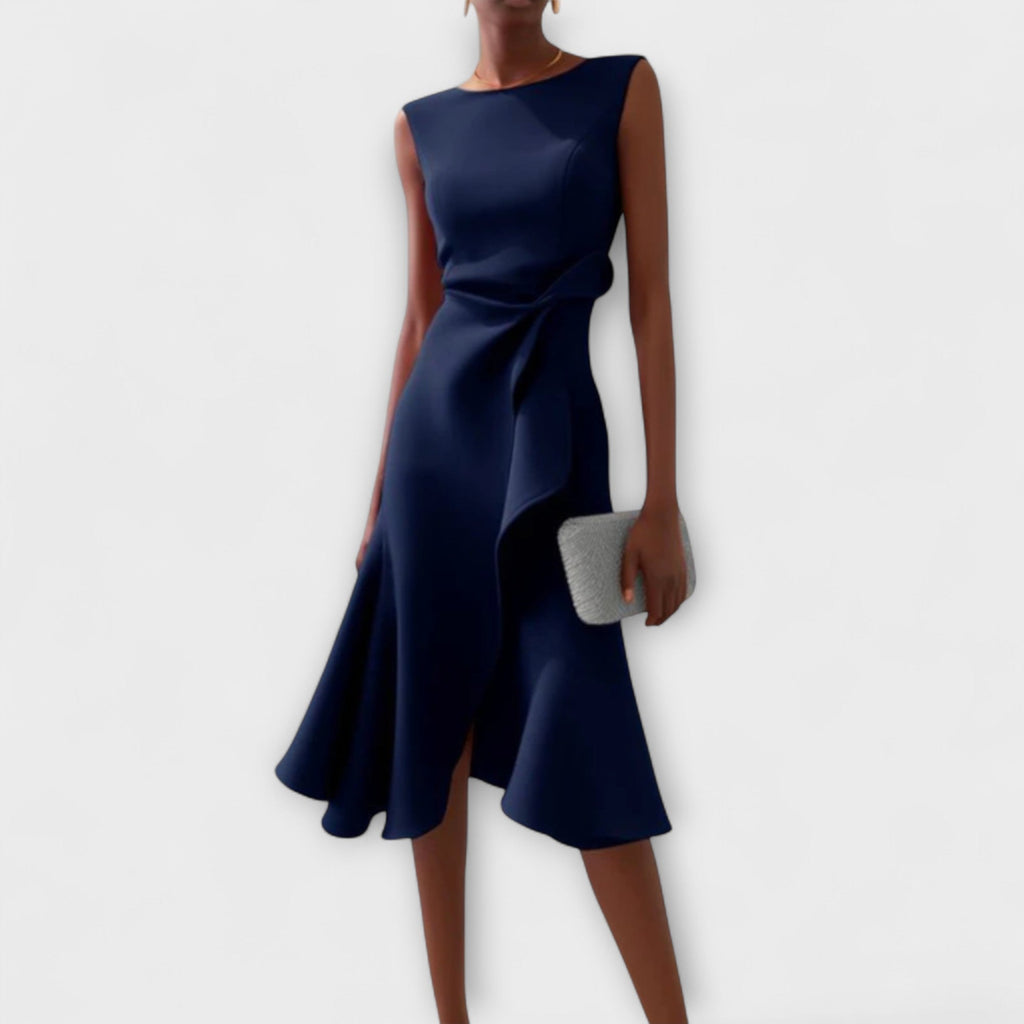 Aansluitende midi jurk met tailleaccent voor dames