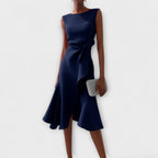 Aansluitende midi jurk met tailleaccent voor dames