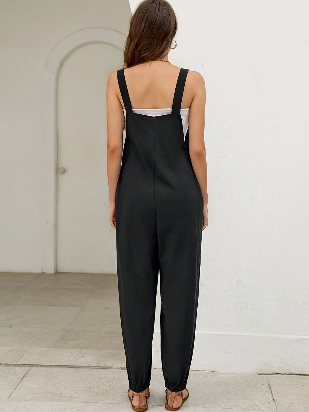 Minimalistische jumpsuit met verlengend silhouet voor dames