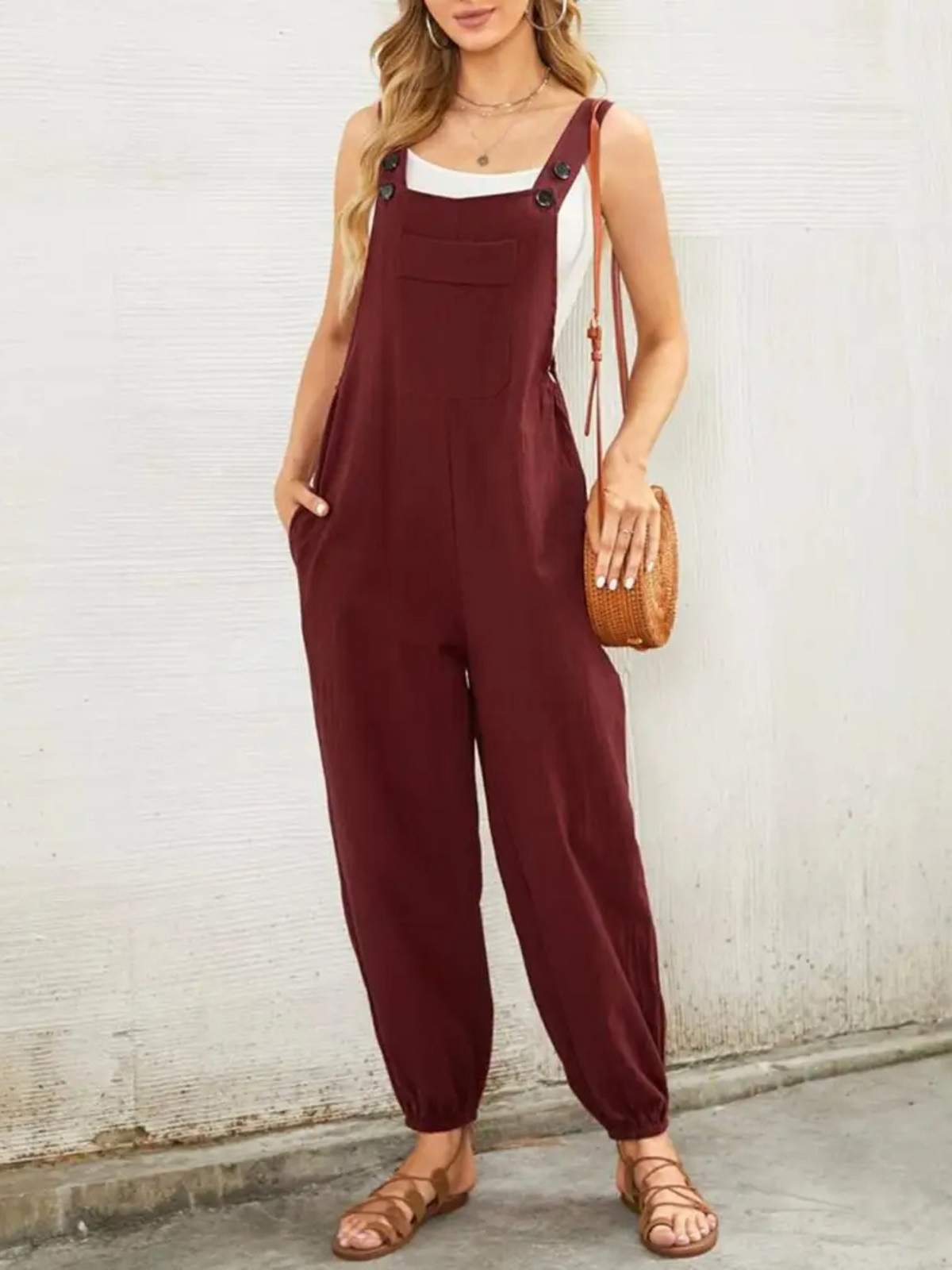 Minimalistische jumpsuit met verlengend silhouet voor dames