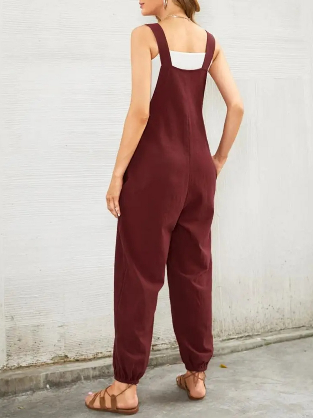 Minimalistische jumpsuit met verlengend silhouet voor dames
