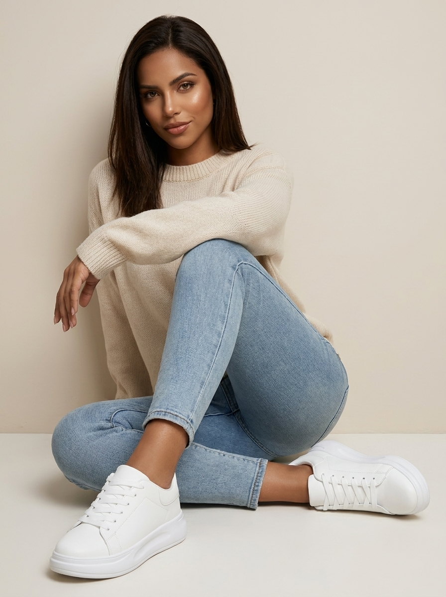 Minimalistische sneakers met soepele zool
