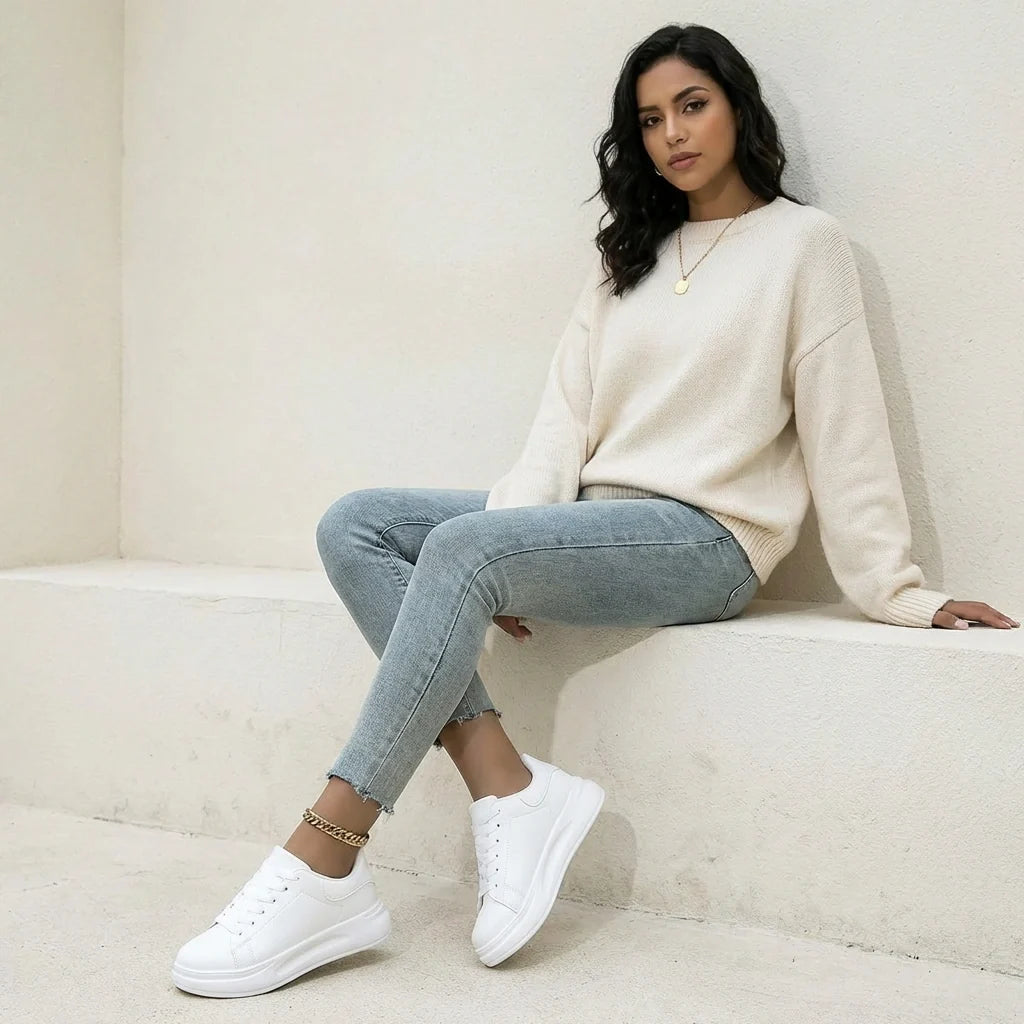 Minimalistische sneakers met soepele zool