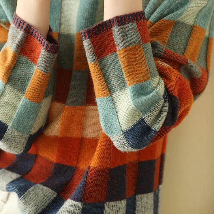 Multicolor trui met ruitpatroon