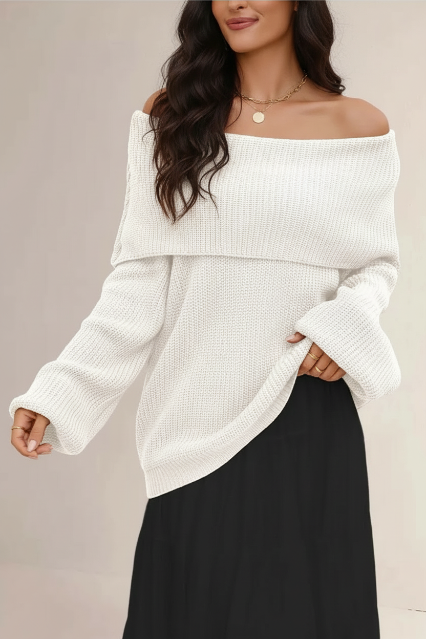 Off-shoulder trui met brede halslijn voor dames