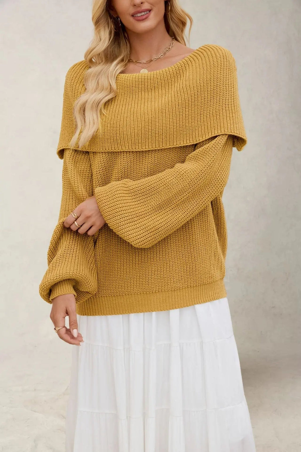 Off-shoulder trui met brede halslijn voor dames