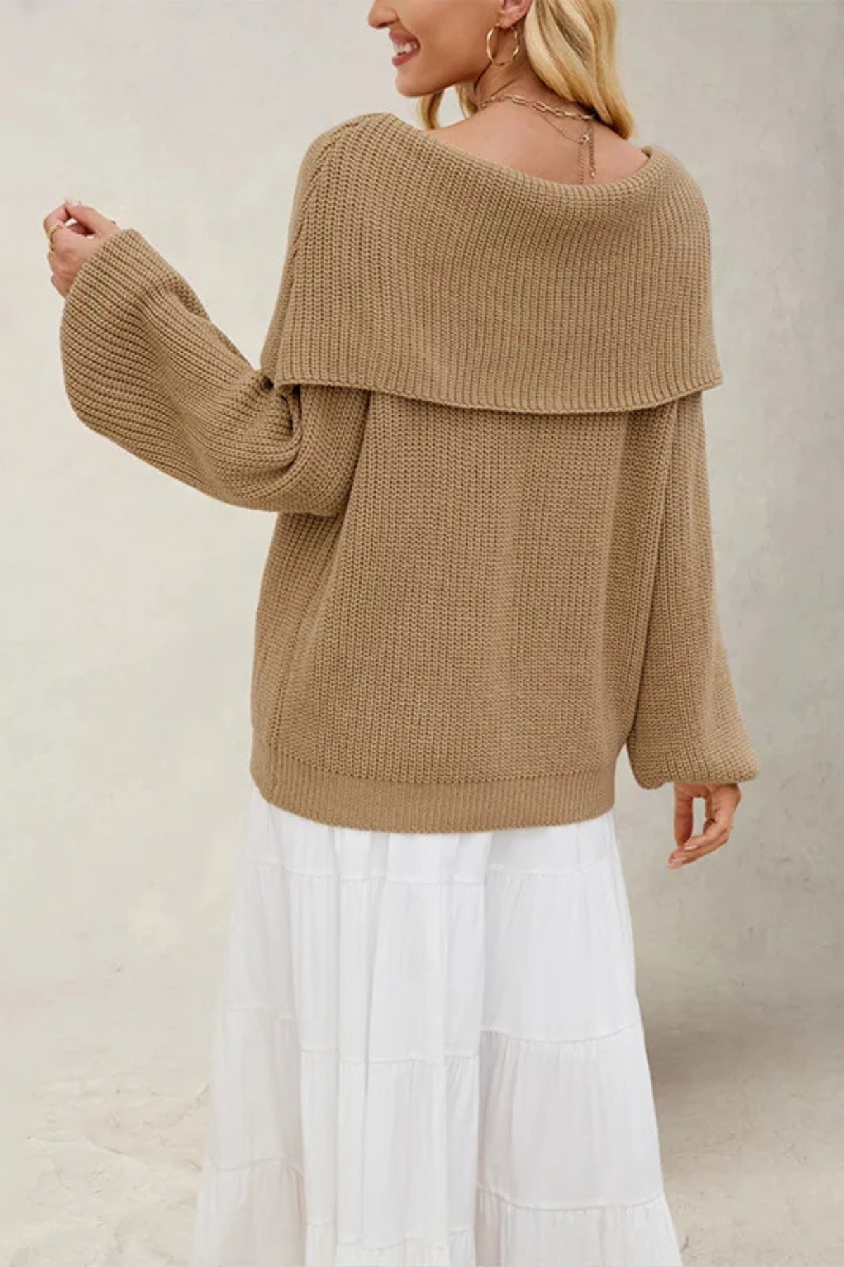 Off-shoulder trui met brede halslijn voor dames
