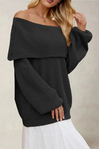 Off-shoulder trui met brede halslijn voor dames