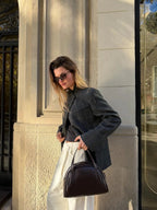 Oversized blazer met ruitdessin en asymmetrische sluiting voor dames