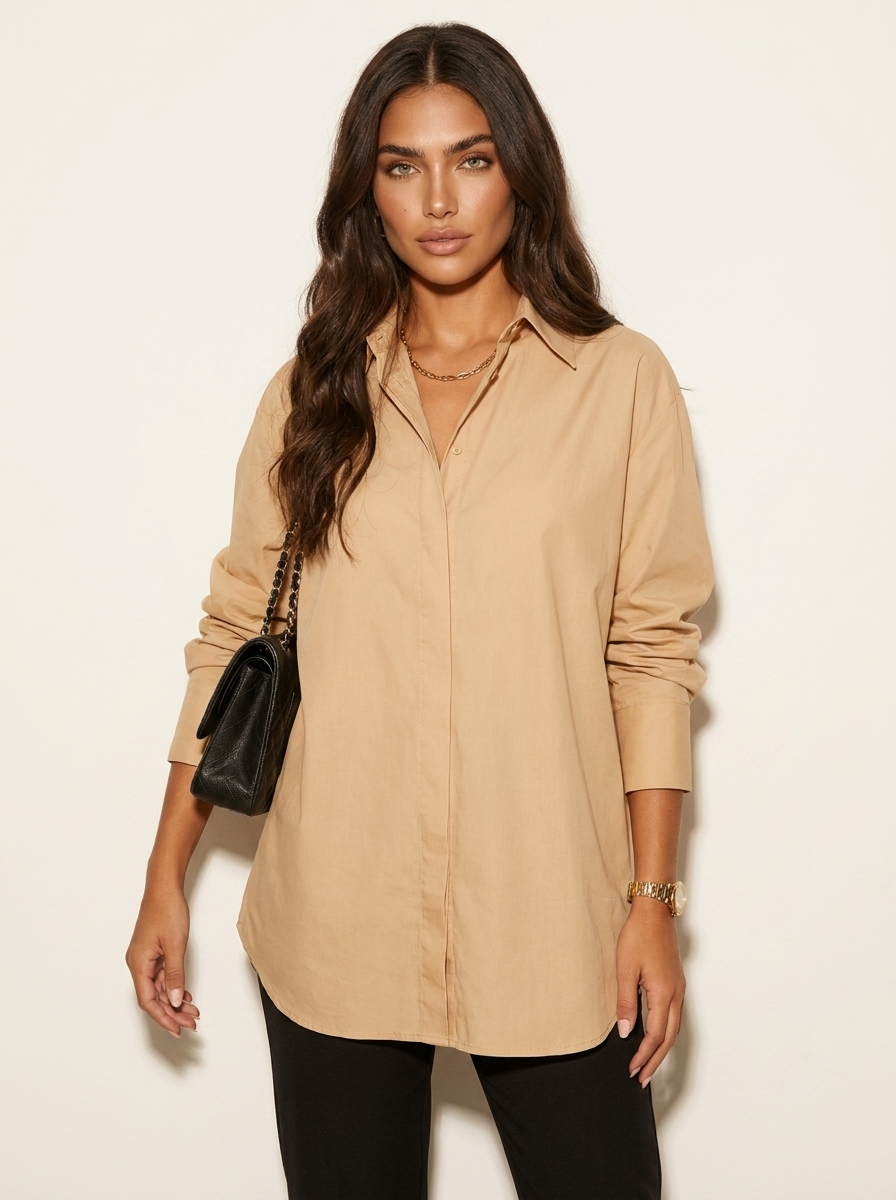Oversized blouse met tuniek lengte voor dames in oranje