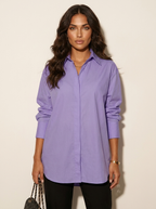 Oversized blouse met tuniek lengte voor dames in paars
