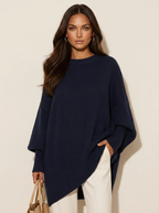 Oversized gebreide trui met ronde hals voor dames