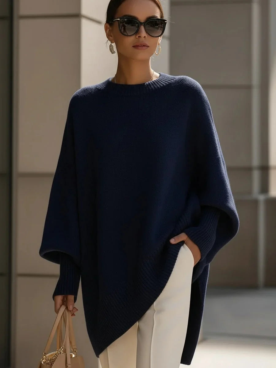 Oversized gebreide trui met ronde hals voor dames
