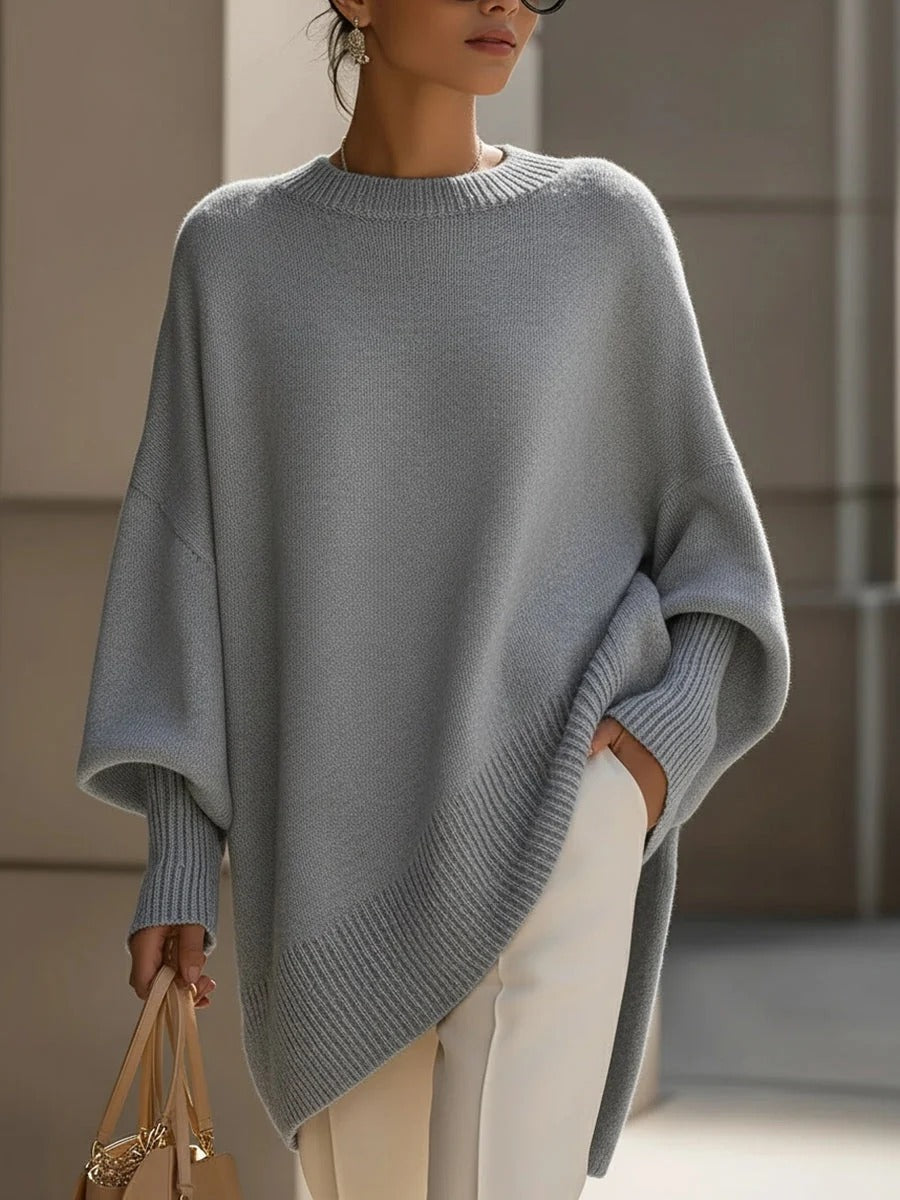 Oversized gebreide trui met ronde hals voor dames