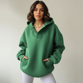 Oversized hoodie met capuchon voor dames in groen