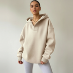Oversized hoodie met capuchon voor dames in beige