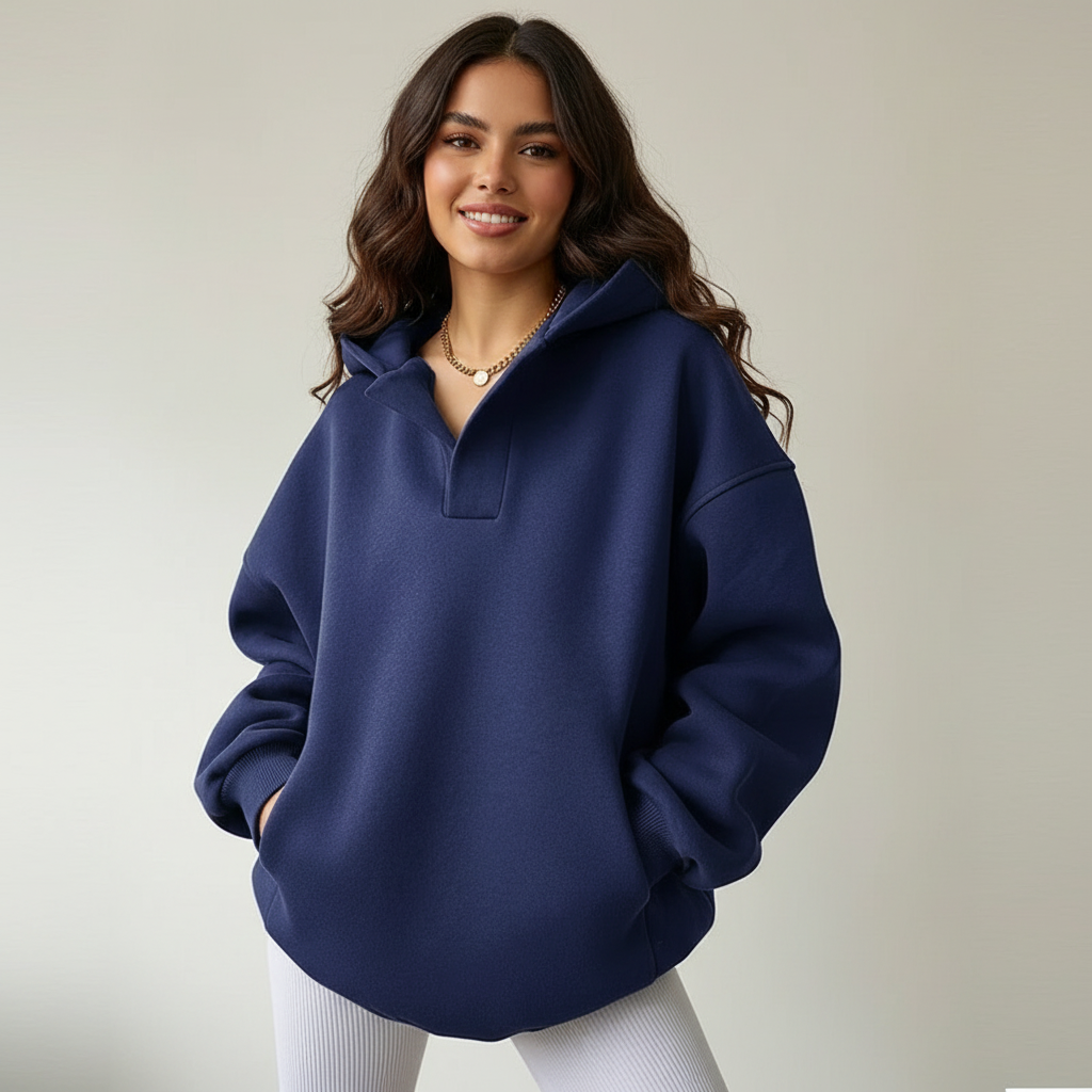 Oversized hoodie met capuchon voor dames in navy