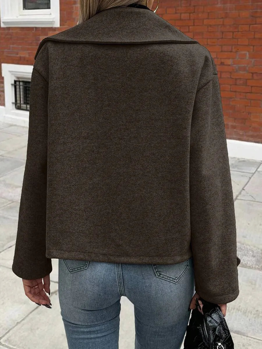 Oversized jas met brede revers en dubbele knoopsluiting voor dames