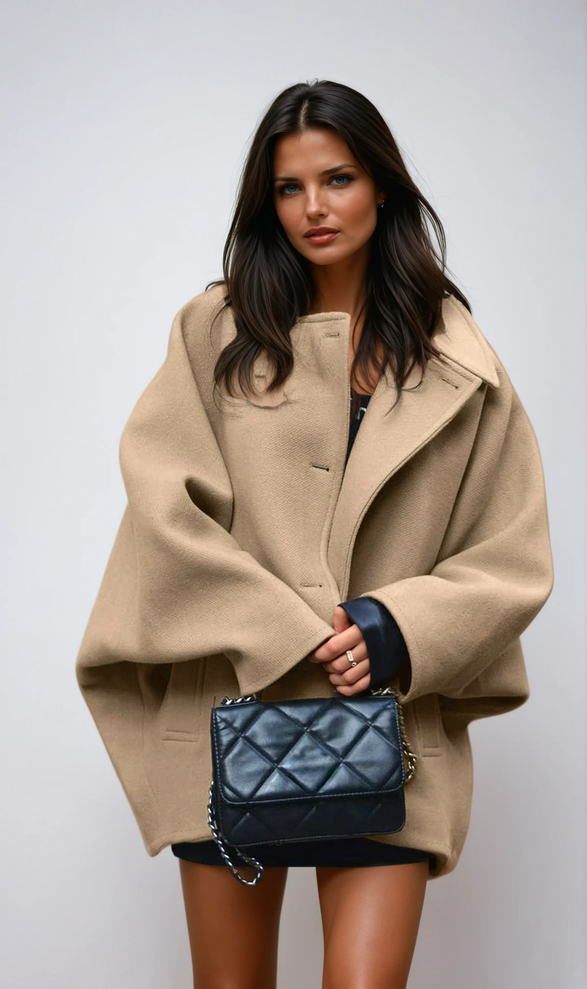Oversized jas met knoopsluiting en verlaagde schouders voor dames