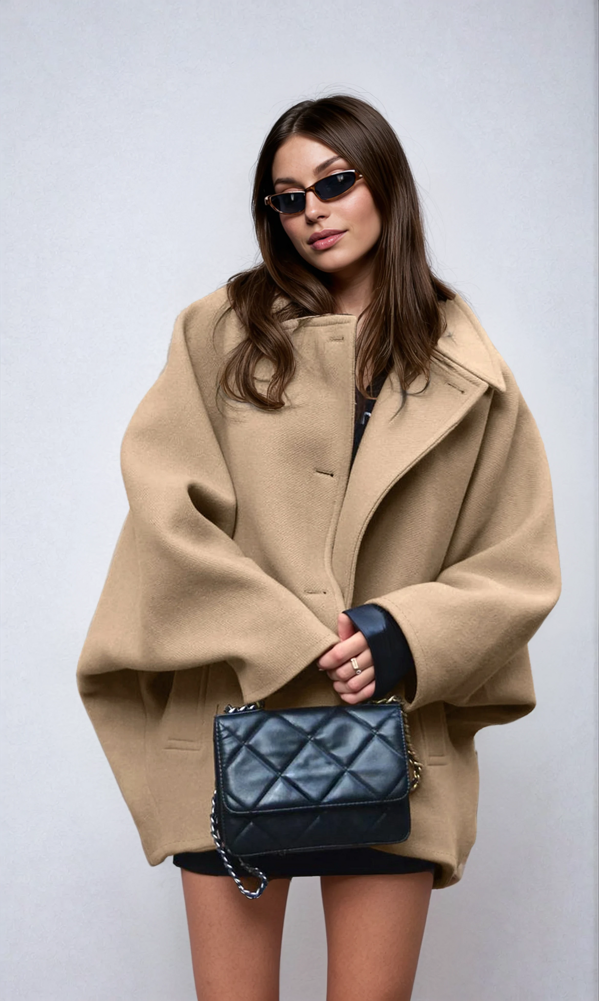 Oversized jas met knoopsluiting en verlaagde schouders voor dames