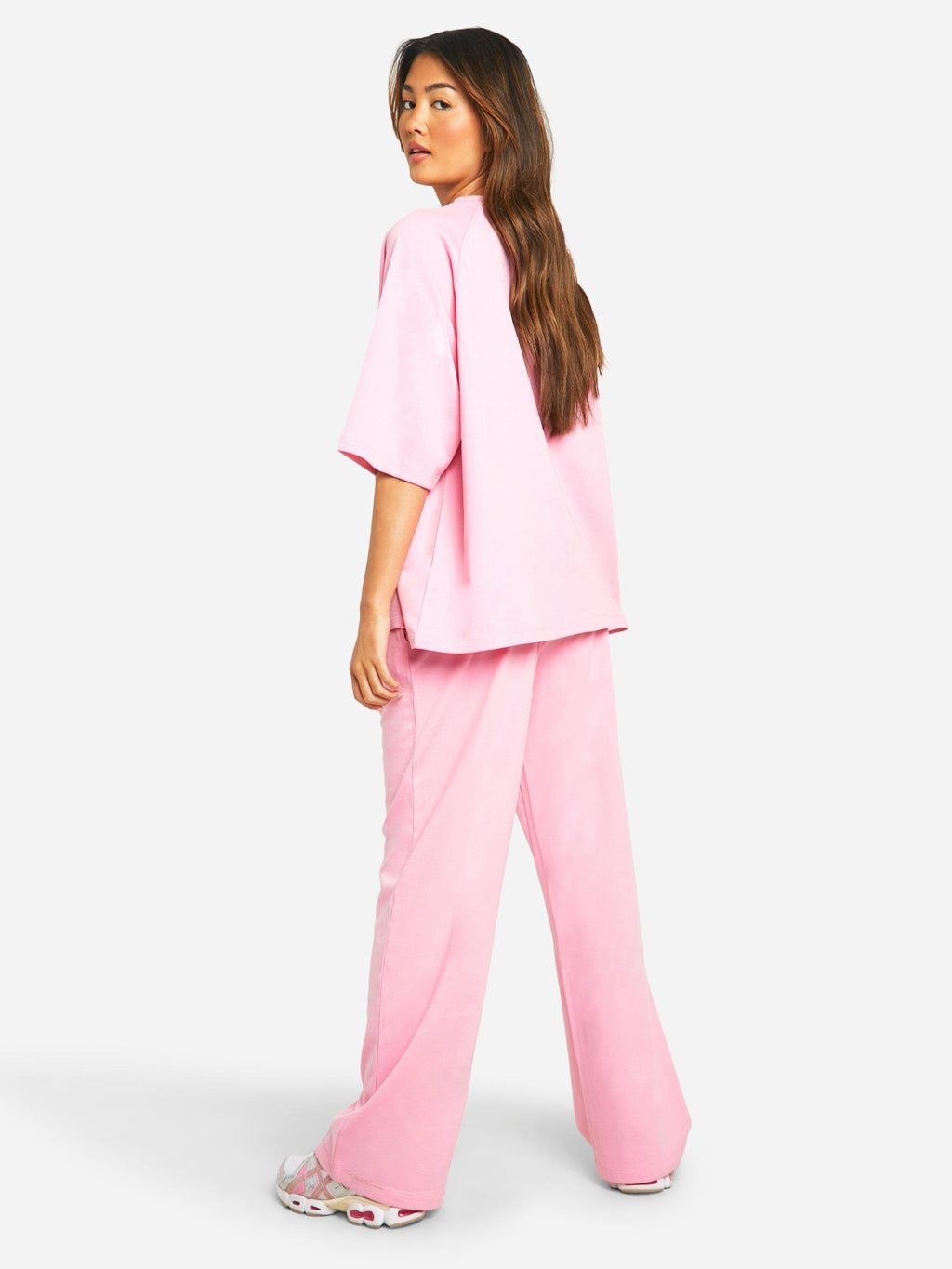 Oversized set met korte mouwen en wijde broek voor dames
