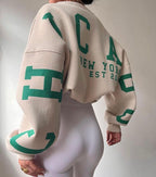Oversized trui met grafische print en ruime pasvorm voor dames