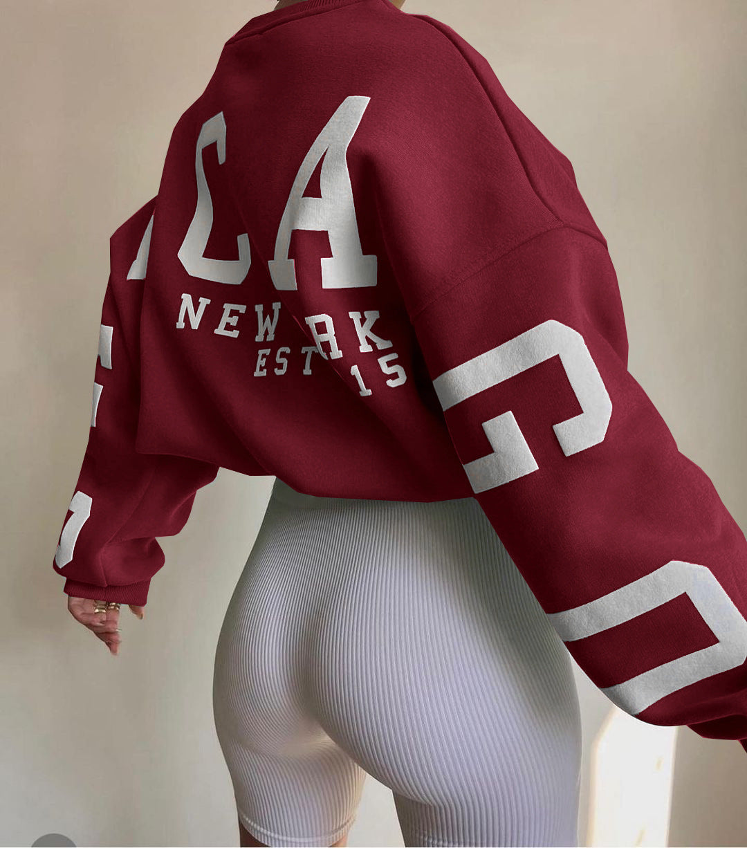 Oversized trui met grafische print en ruime pasvorm voor dames