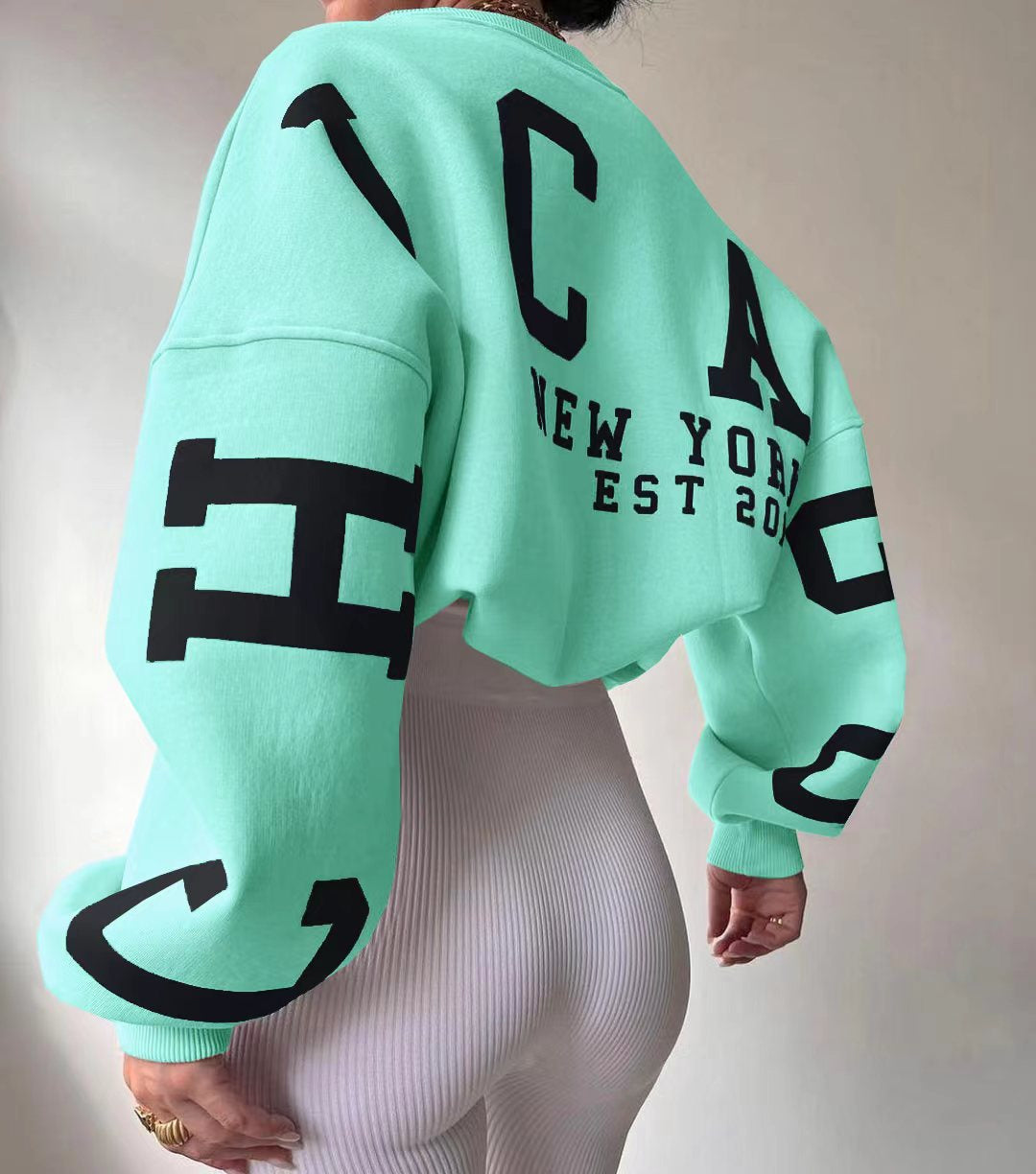 Oversized trui met grafische print en ruime pasvorm voor dames
