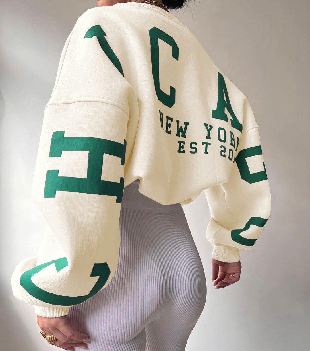 Oversized trui met grafische print en ruime pasvorm voor dames