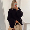 Oversized trui met wijde mouwen voor dames in zwart