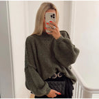 Oversized trui met wijde mouwen voor dames in groen