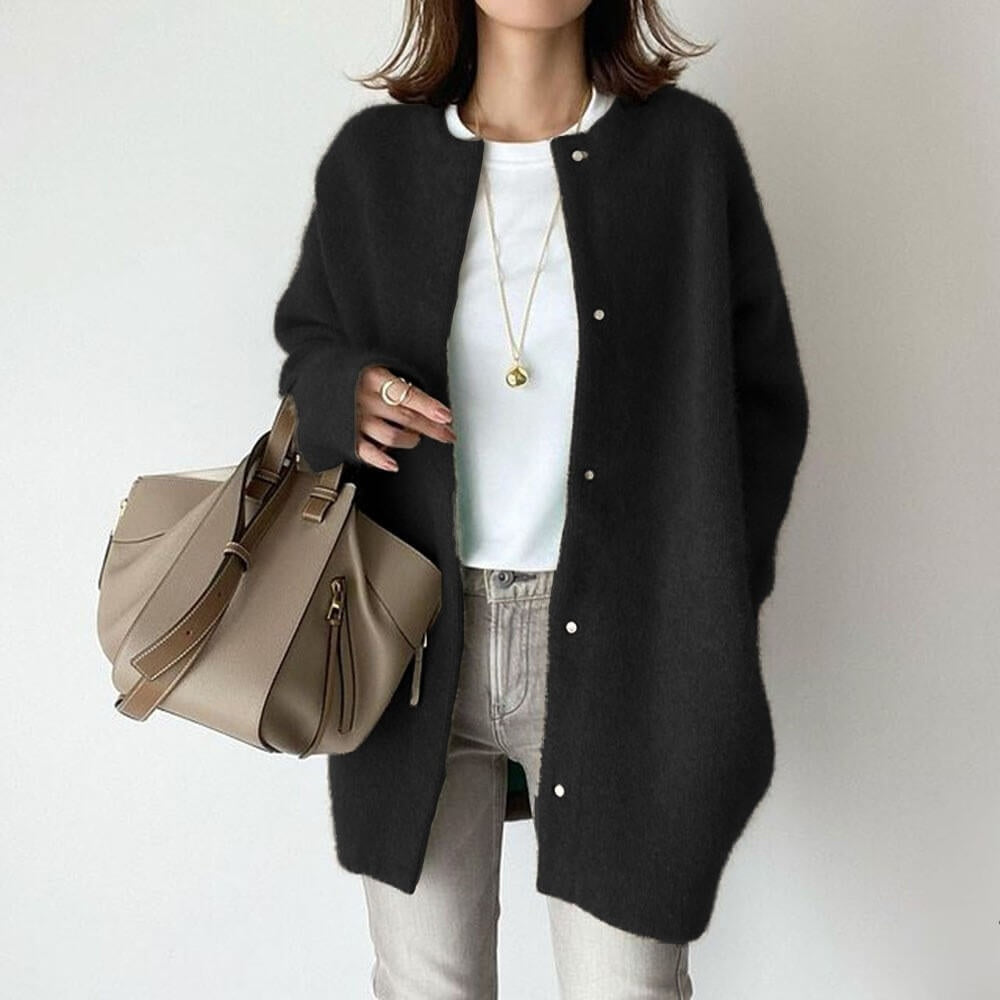 Oversized vest met knoopsluiting en lange lengte