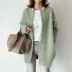 Oversized vest met knoopsluiting en lange lengte in groen