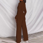 Pak met getailleerde blazer en wide-leg broek voor dames