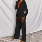 Pak met getailleerde blazer en wide-leg broek voor dames