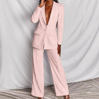 Pak met getailleerde blazer en wide-leg broek voor dames