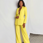 Pak met getailleerde blazer en wide-leg broek voor dames