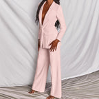 Pak met getailleerde blazer en wide-leg broek voor dames