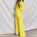 Pak met getailleerde blazer en wide-leg broek voor dames