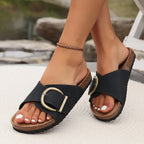 Sandalen met brede band en gesp voor dames